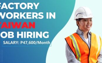 Urgent Hiring Factory Worker in Taiwan 2023